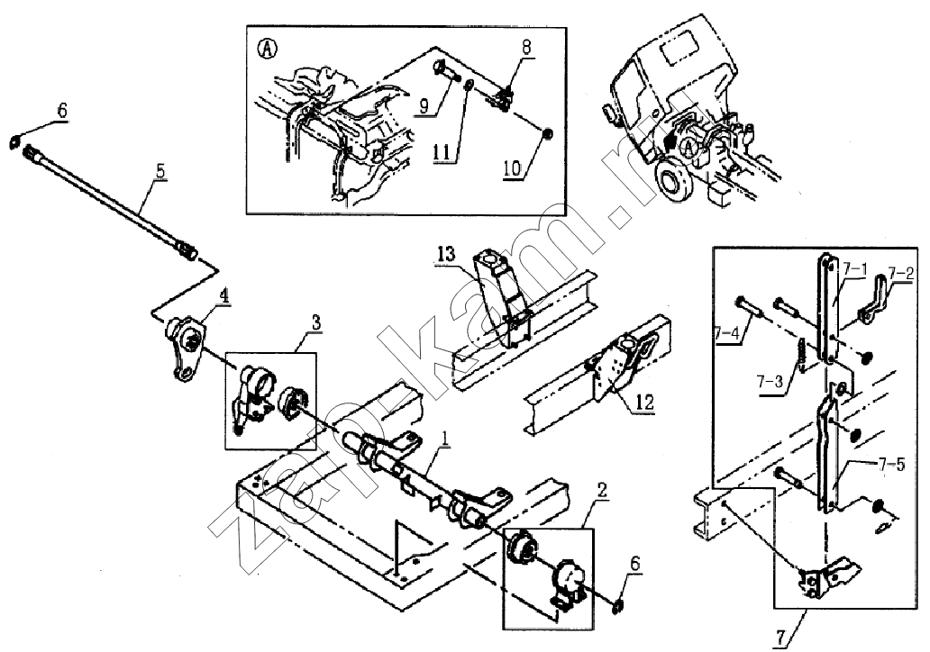 Схема/чертеж: 5002DF4JC Cab reversal mechanism / JAC Motors HFC 1020K-D126
