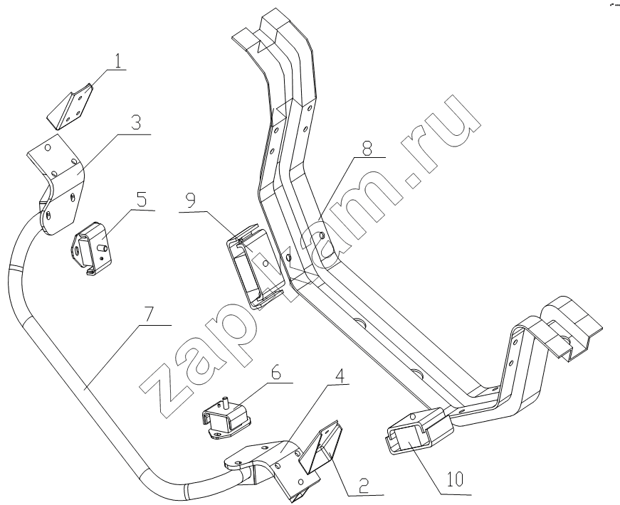Схема/чертеж: 1001D4 Engine suspension / JAC Motors HFC 1020KR-D127