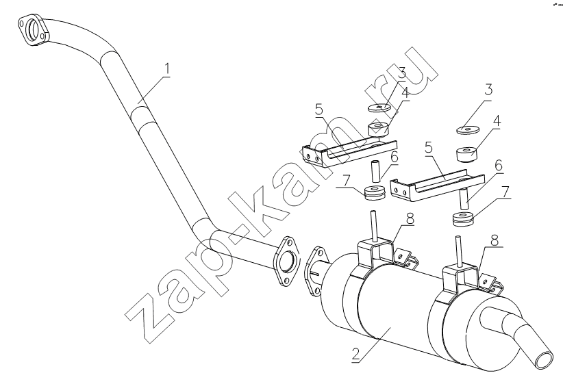 Схема/чертеж: 1200D4-hcG Exhaust system / JAC Motors HFC 1020KR-D127
