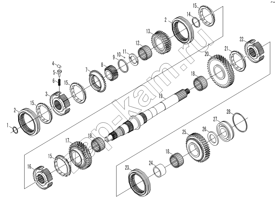Схема/чертеж: 2nd Shaft assembly / JAC Motors HFC 1020KR-D127