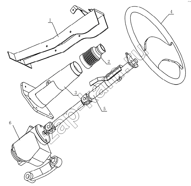 Схема/чертеж: 3400DF4JC Steering system / JAC Motors HFC 1020KR-D127