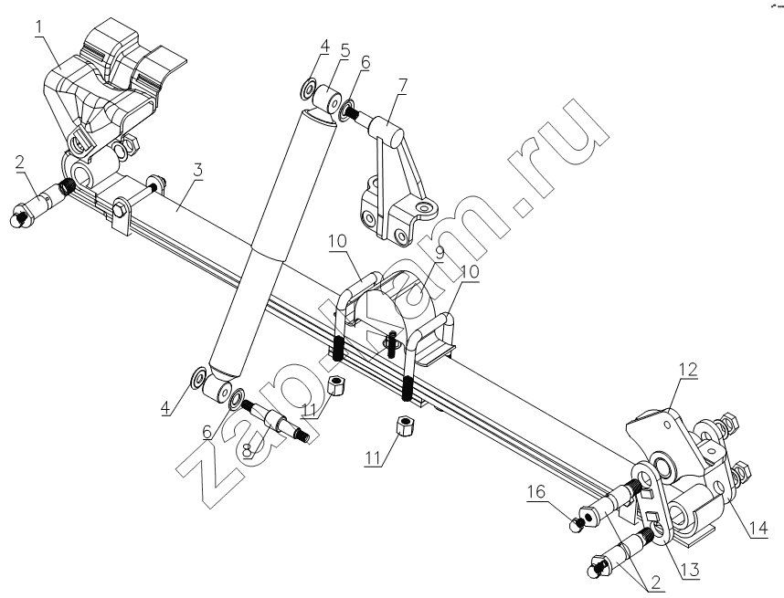 Схема/чертеж: 2901D200 Front suspension assembly / JAC Motors HFC 1020KR-D127
