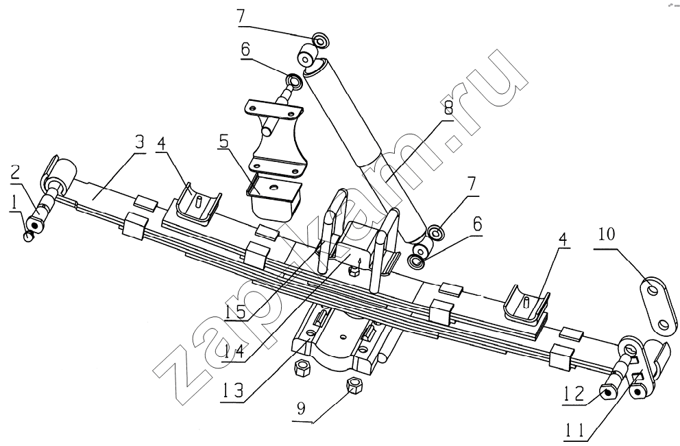 Схема/чертеж: 2911D4JC Rear suspension assembly / JAC Motors HFC 1020KR-D127