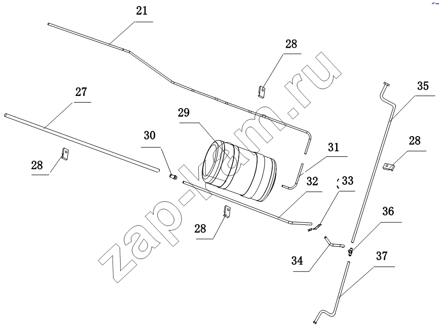 Схема/чертеж: 3506D120 Bbrake pipe system / JAC Motors HFC 1020KR-D127