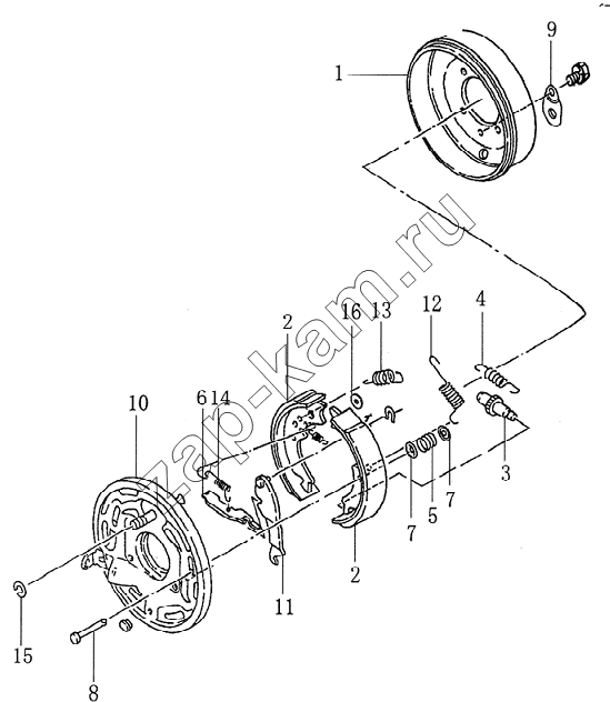 Схема/чертеж: 3507Q5 Parking brake / JAC Motors HFC 1020KR-D127