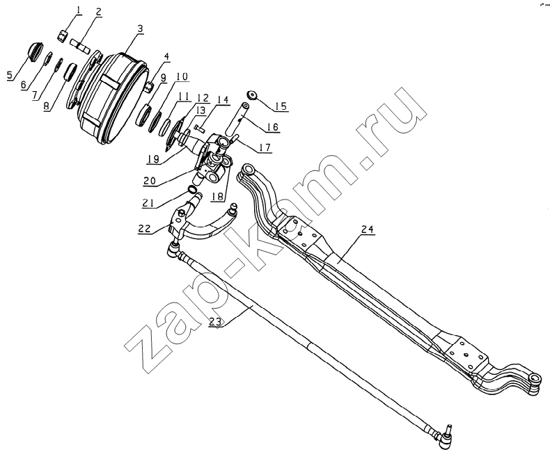 Схема/чертеж: 3000D4XZ Front axle assembly / JAC Motors HFC 1020KR-D127