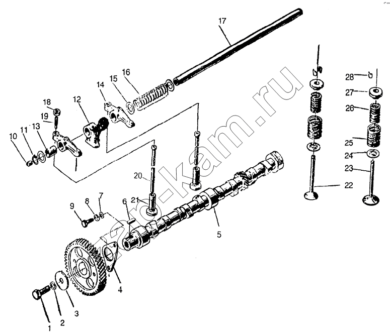 Схема/чертеж: Valve-actuating mechanism / JAC Motors HFC 1020KR-D127