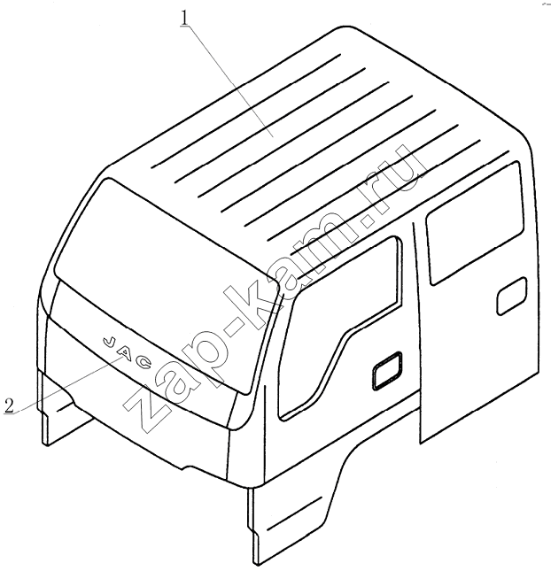Схема/чертеж: 5000D200 Cabin assy / JAC Motors HFC 1020KR-D127