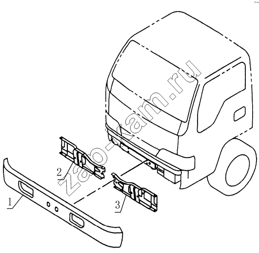 Схема/чертеж: 2803D0 Front bomper / JAC Motors HFC 1020KR-D127