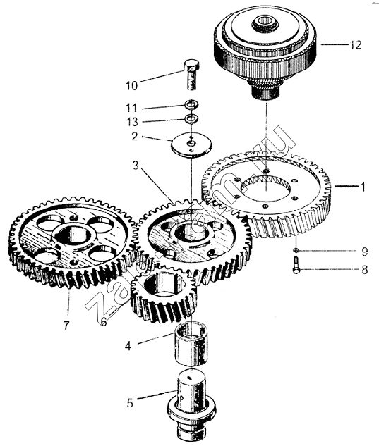 Схема/чертеж: Timing gear train / JAC Motors HFC 1020KR-D127