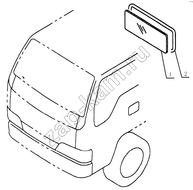 Схема/чертеж: 5603D0 Rear windshield / JAC Motors HFC 1020KR-D127
