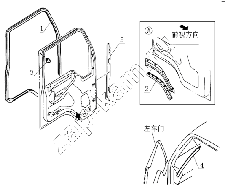 Схема/чертеж: 6107E0 Door / JAC Motors HFC 1020KR-D127