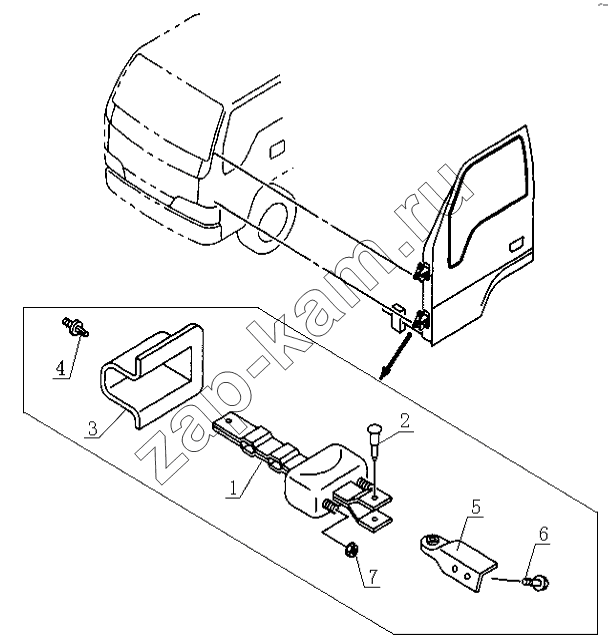 Схема/чертеж: 6109E0 Door stop / JAC Motors HFC 1020KR-D127