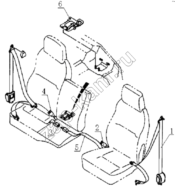 Схема/чертеж: 8212D0 Safety belt system / JAC Motors HFC 1020KR-D127