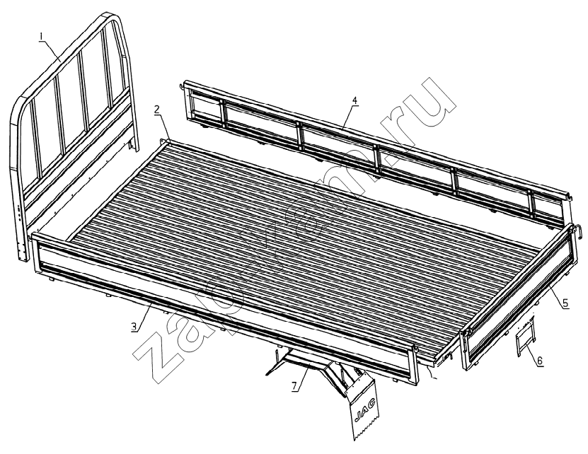Схема/чертеж: 8500D200 Cargo box equipment / JAC Motors HFC 1020KR-D127