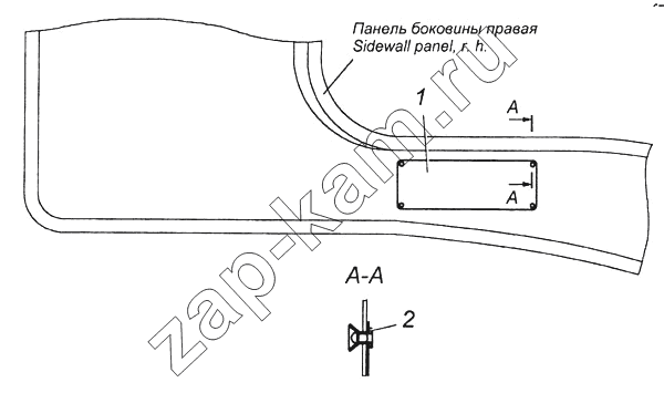 Схема/чертеж: Установка заводской таблички 5320-3904001 / КамАЗ 4308