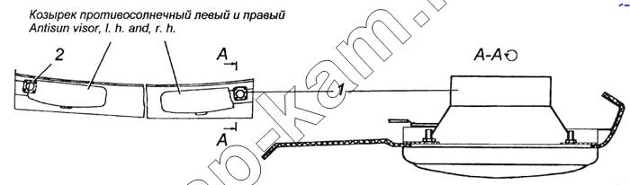 Схема/чертеж: Установка громкоговорителей 53215-7909001 / КамАЗ 4308