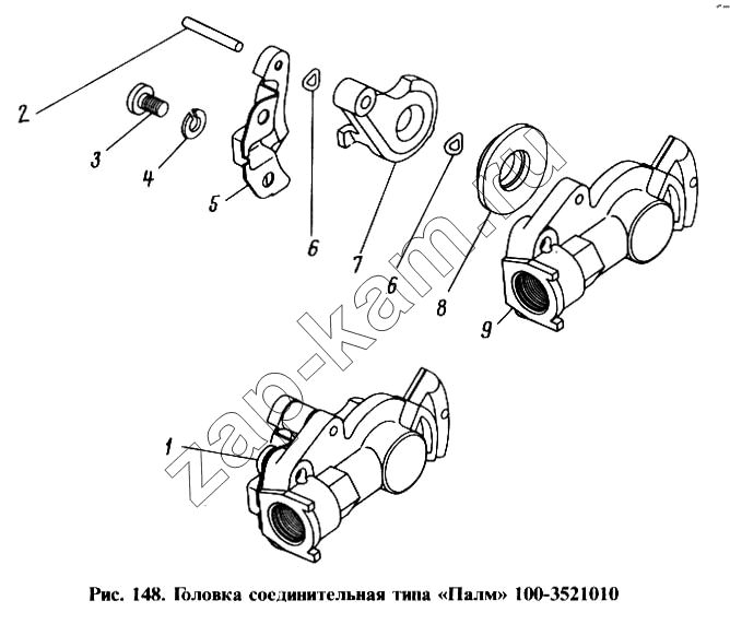 Схема/чертеж: Головка соединительная типа "Палм" / КамАЗ 4310