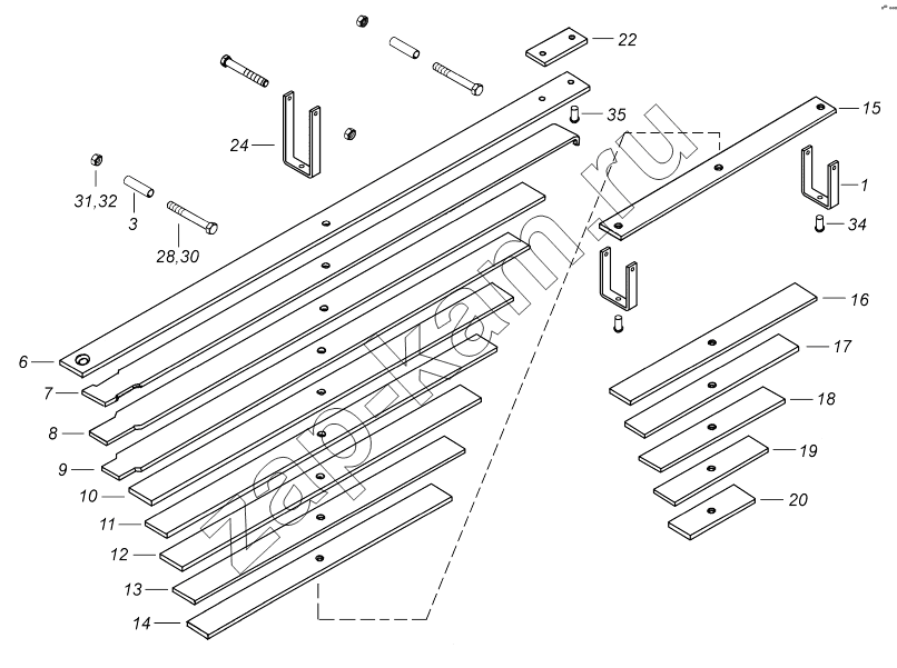 Схема/чертеж: 55111-2902012-01 Рессора передняя / КамАЗ 43118 (Евро 4)
