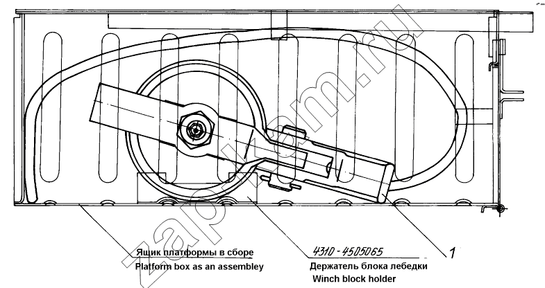 Схема/чертеж: 4310-4505003 Установка блока лебедки / КамАЗ 43118 (Евро 4)