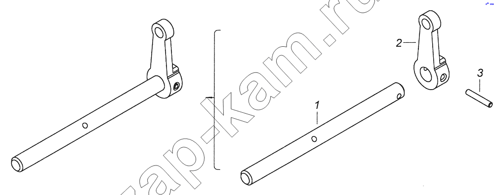 Схема/чертеж: 53215-3570030 Вал заслонки / КамАЗ 43261 (Евро-1, 2)