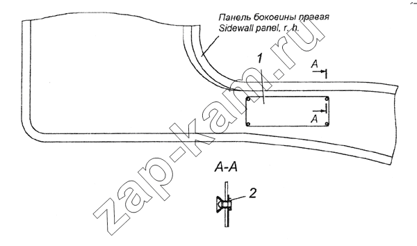 Схема/чертеж: 5320-3904001 Установка заводской таблички / КамАЗ 4350 (4х4)