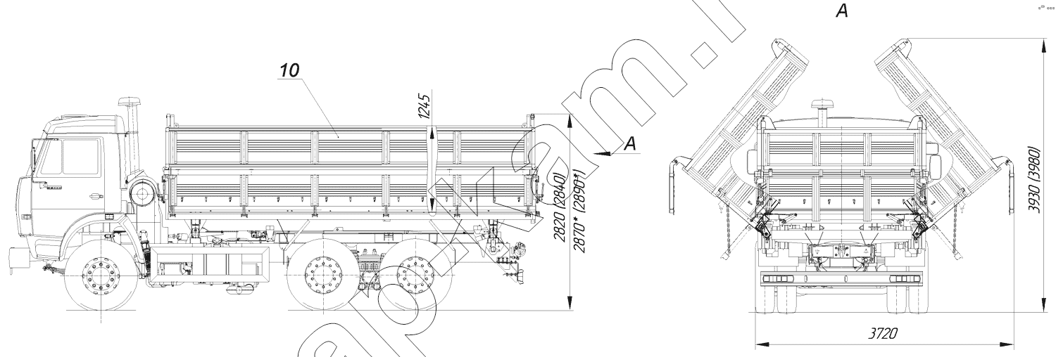 Схема/чертеж: 45143-0000012-15 Автомобиль-самосвал КАМАЗ-45143 / КамАЗ 45143