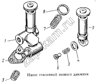 Схема/чертеж: Насос топливный низкого давления / КамАЗ 5315