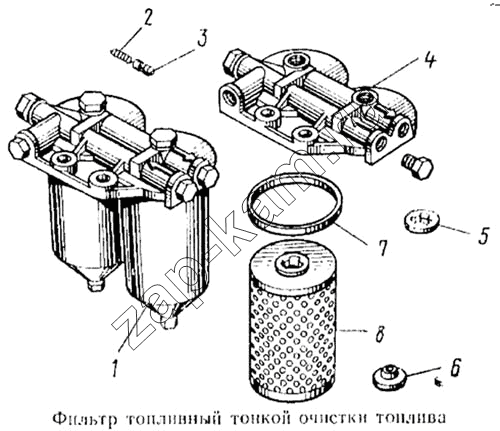 Схема/чертеж: Фильтр тонкой очистки топлива / КамАЗ 5315