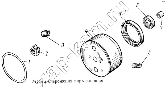 Схема/чертеж: Муфта опережения впрыскивания / КамАЗ 5315