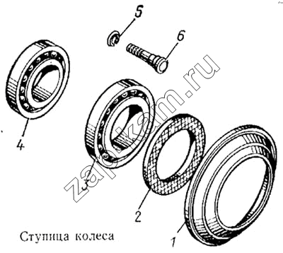 Схема/чертеж: Ступица колеса / КамАЗ 5315