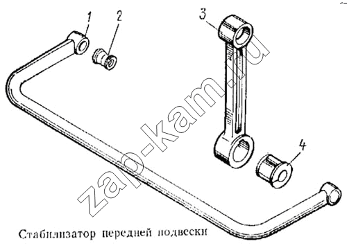 Схема/чертеж: Стабилизатор передней подвески / КамАЗ 5315