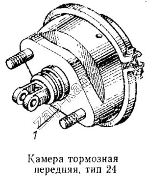 Схема/чертеж: Камера тормозная передняя, тип 24 / КамАЗ 5315