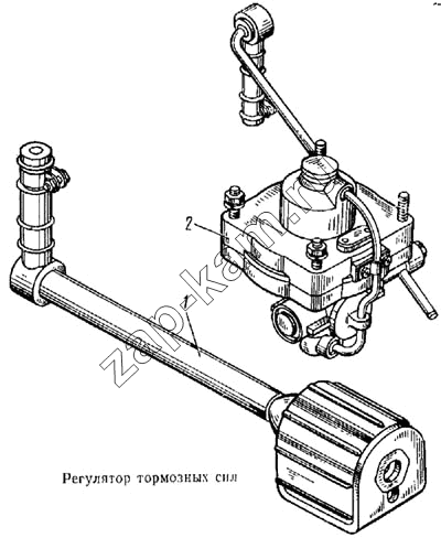 Схема/чертеж: Регулятор тормозных сил / КамАЗ 5315