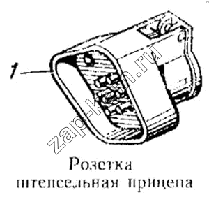 Схема/чертеж: Розетка штепсельная прицепа / КамАЗ 5315
