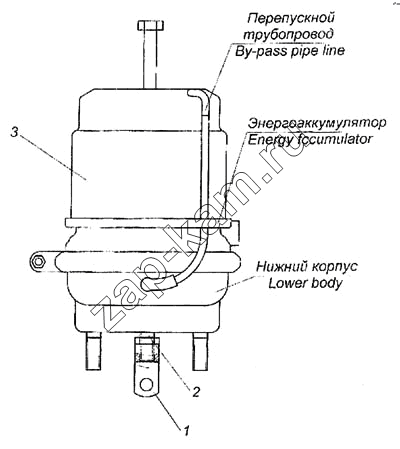 Схема/чертеж: Тормозная камера тип 30/24 / КамАЗ 6460