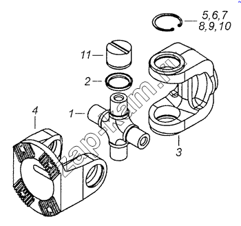 Схема/чертеж: 53205-2201020 Шарнир приварной / КамАЗ 65115, 65116 (Евро-4)