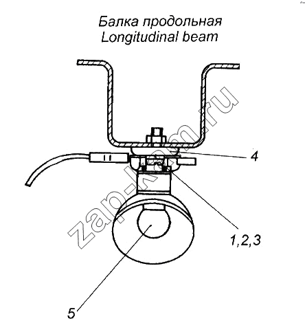 Схема/чертеж: Установка подкапотной лампы / КамАЗ 65116