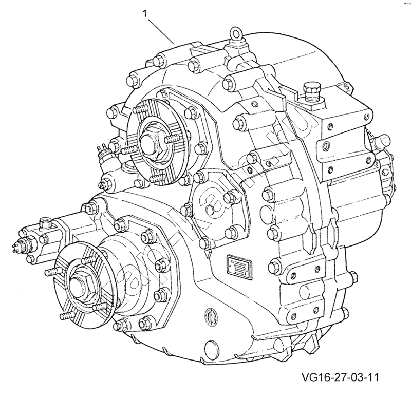 Схема/чертеж: Раздаточная коробка 1600/300 / КамАЗ 6520 (Euro-2, 3)