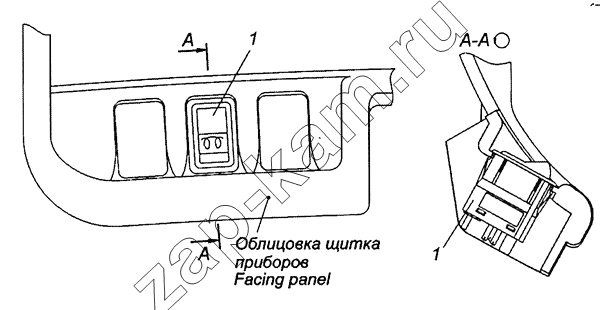 Схема/чертеж: 65115-3710007 Установка выключателя ЭФУ / КамАЗ 6522 (Евро-4)