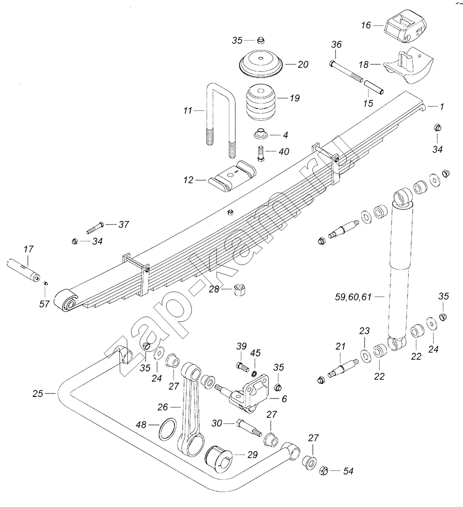 Схема/чертеж: 6522-2900001 Установка передней подвески / КамАЗ 65226