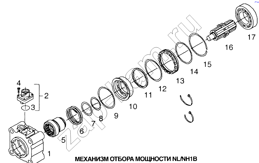 Схема/чертеж: Механизм отбора мощности / MAN TGL