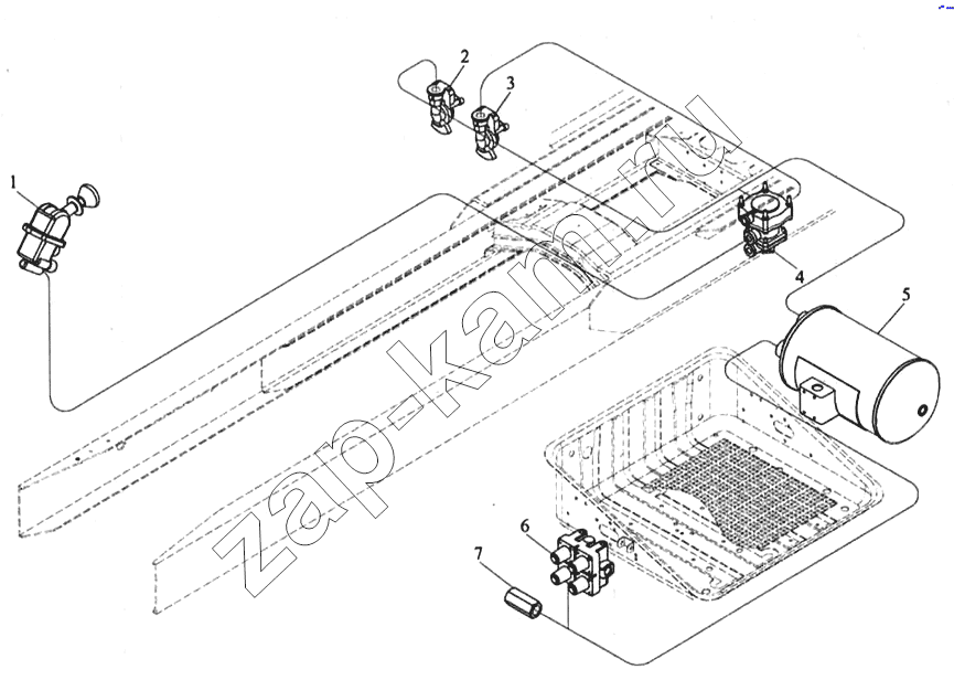 Схема/чертеж: Контур стояночного тормоза / Shaanxi MAN-F2000 (SX3254JS384)