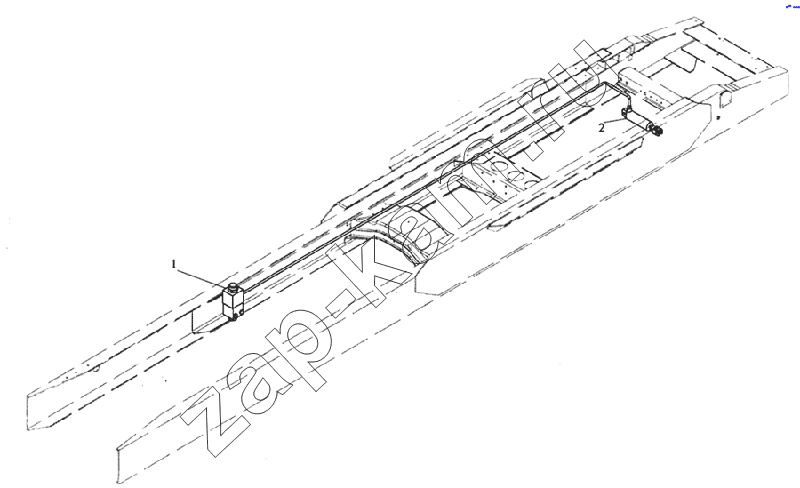 Схема/чертеж: Воздушная линия блокировки дифферинциала / Shaanxi MAN-F2000 (SX3254JS384)