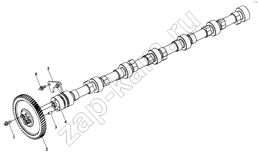 Схема/чертеж: M3400-1006000 CAMSHAFT / Shaanxi MAN-F2000 (SX3254JS384)