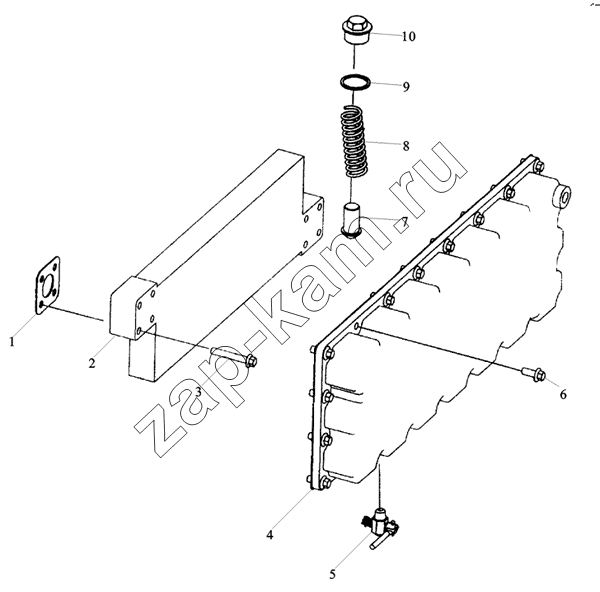 Схема/чертеж: M3400-1013000 OiL COOLER / Shaanxi MAN-F2000 (SX3254JS384)
