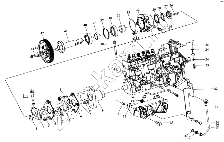 Схема/чертеж: M3400-1111000 iNJECTiON PUMP / Shaanxi MAN-F2000 (SX3254JS384)