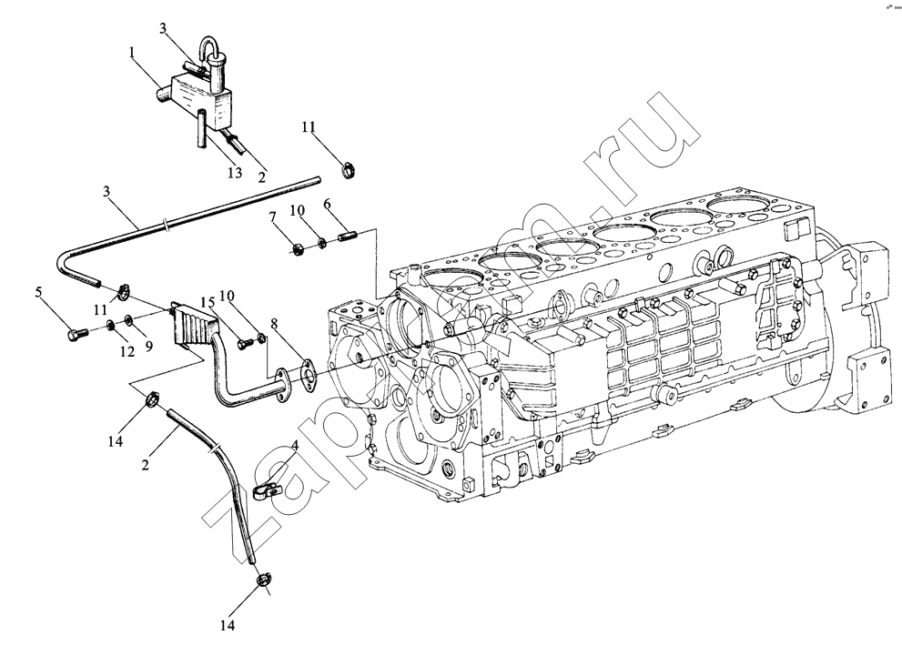 Схема/чертеж: Блок цилиндров / Shaanxi MAN-F2000 (SX3254JS384)