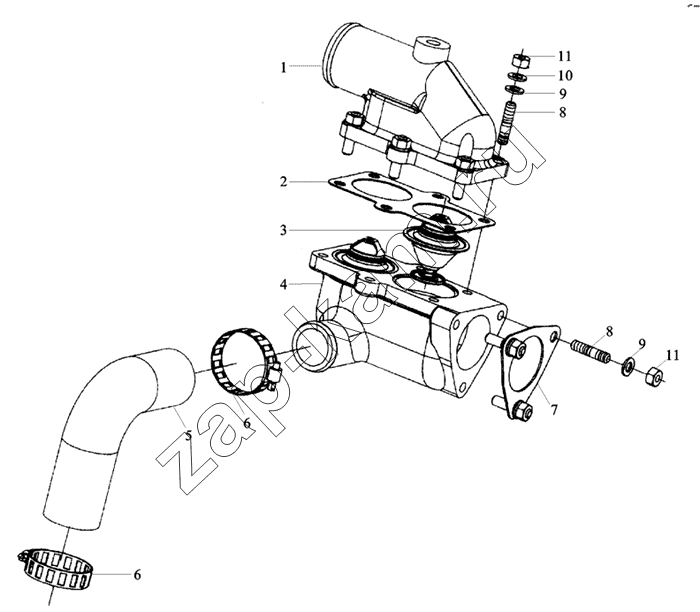 Схема/чертеж: M3400-1306000 THERMOSTAS ASSY / Shaanxi MAN-F2000 (SX3254JS384)
