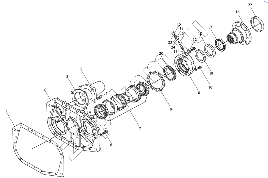 Схема/чертеж: Задняя крышка в сборе / Shaanxi MAN-F2000 (SX3254JS384)
